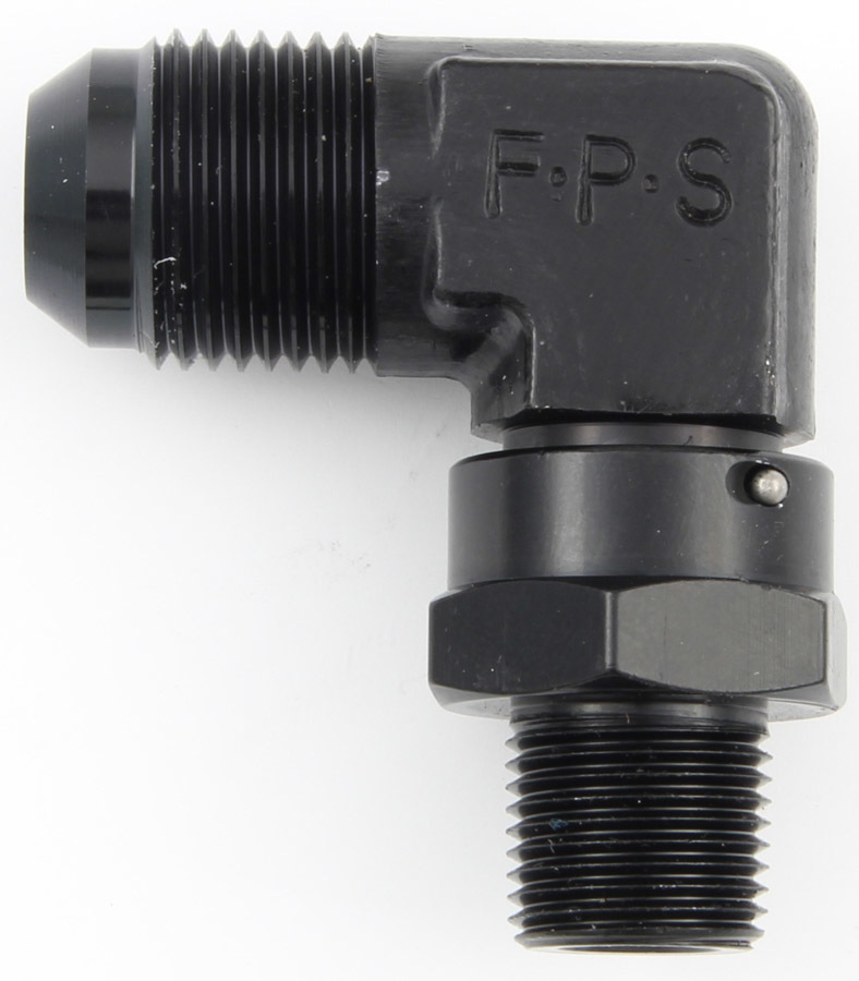 FRAGOLA #4 x 1/8 MPT 90 Deg Swivel Adapter Black 499104-BL