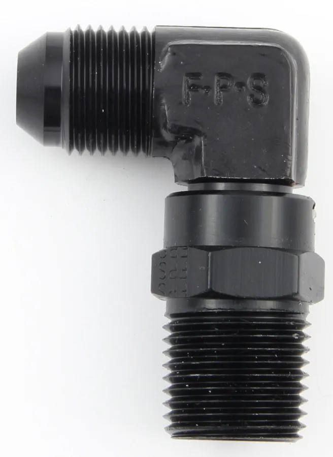 FRAGOLA #4 x 1/4 MPT 90 Deg Swivel Adapter Black 499144-BL