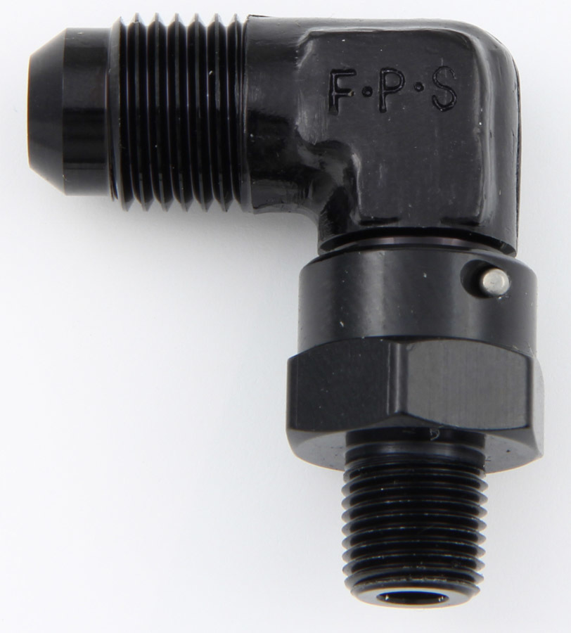 FRAGOLA #6 x 1/8 MPT 90 Deg Swivel Adapter Black 499162-BL
