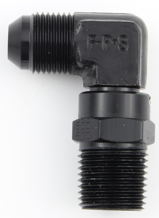 FRAGOLA #6 x 1/2 MPT 90 Deg Swivel Adapter Black 499168-BL
