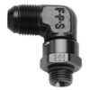 FRAGOLA #6 x 3/4-16 90 Deg Swivel Adapter Black 499268-BL