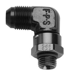 FRAGOLA #6 x 3/4-16 90 Deg Swivel Adapter Black 499268-BL
