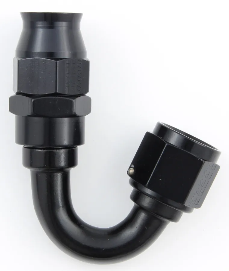 FRAGOLA Hose Fitting #10 150 Deg PTFE Black 681510-BL