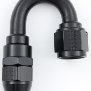FRAGOLA Hose Fitting #8 180 Deg PTFE Black 681808-BL