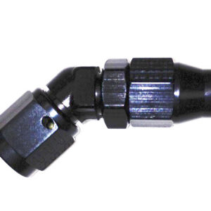 FRAGOLA Hose Fitting #12 45 Deg PTFE Black 684512-BL