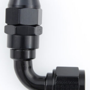 FRAGOLA Hose Fitting #10 90 Deg PTFE Black 689010-BL