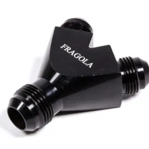 FRAGOLA Y-Fitting #10Male Inlet x #8 Male Outlets Black 900611-BL