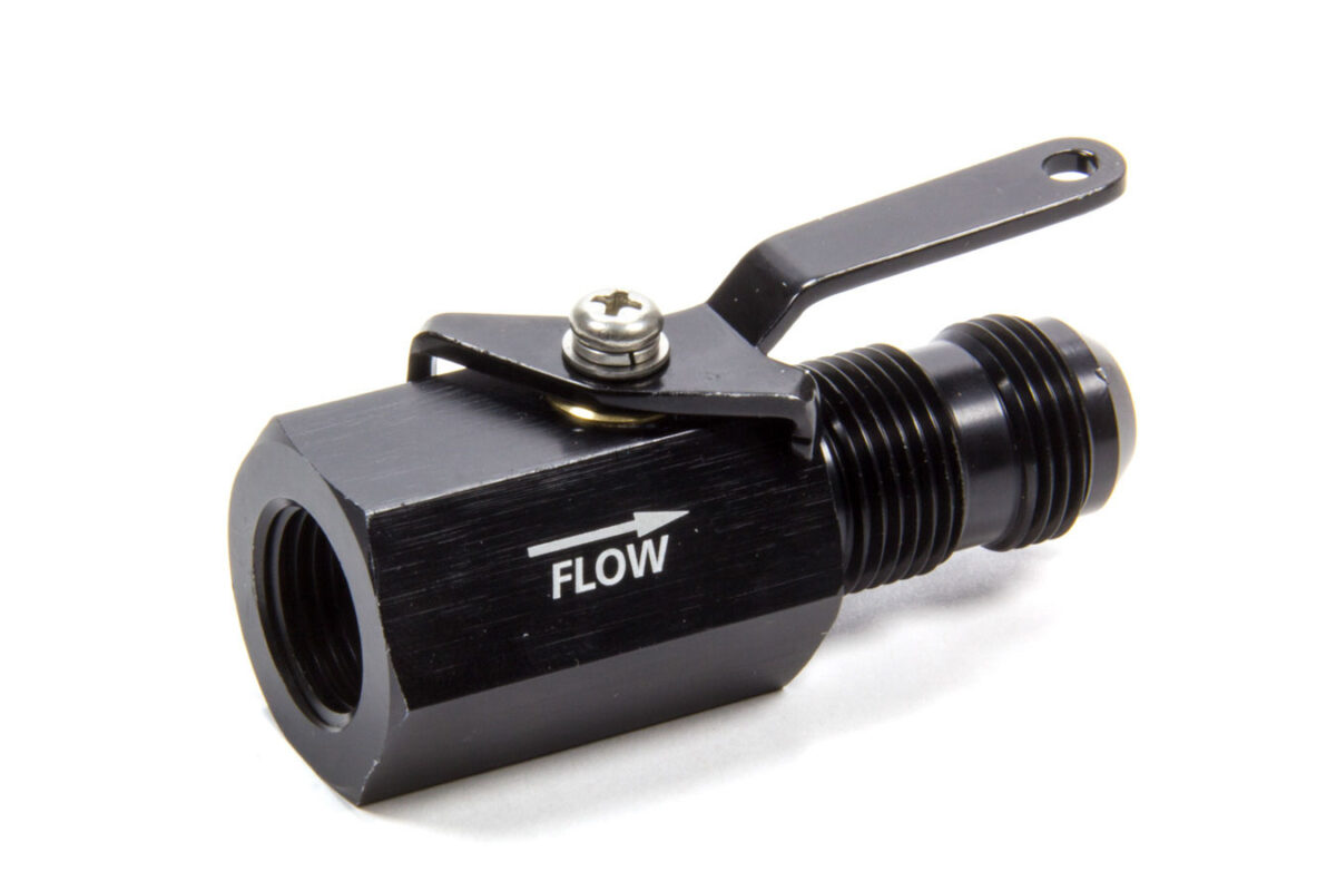 Vibrant -8AN to -8AN Male Shut Off Valve - Black main image 0