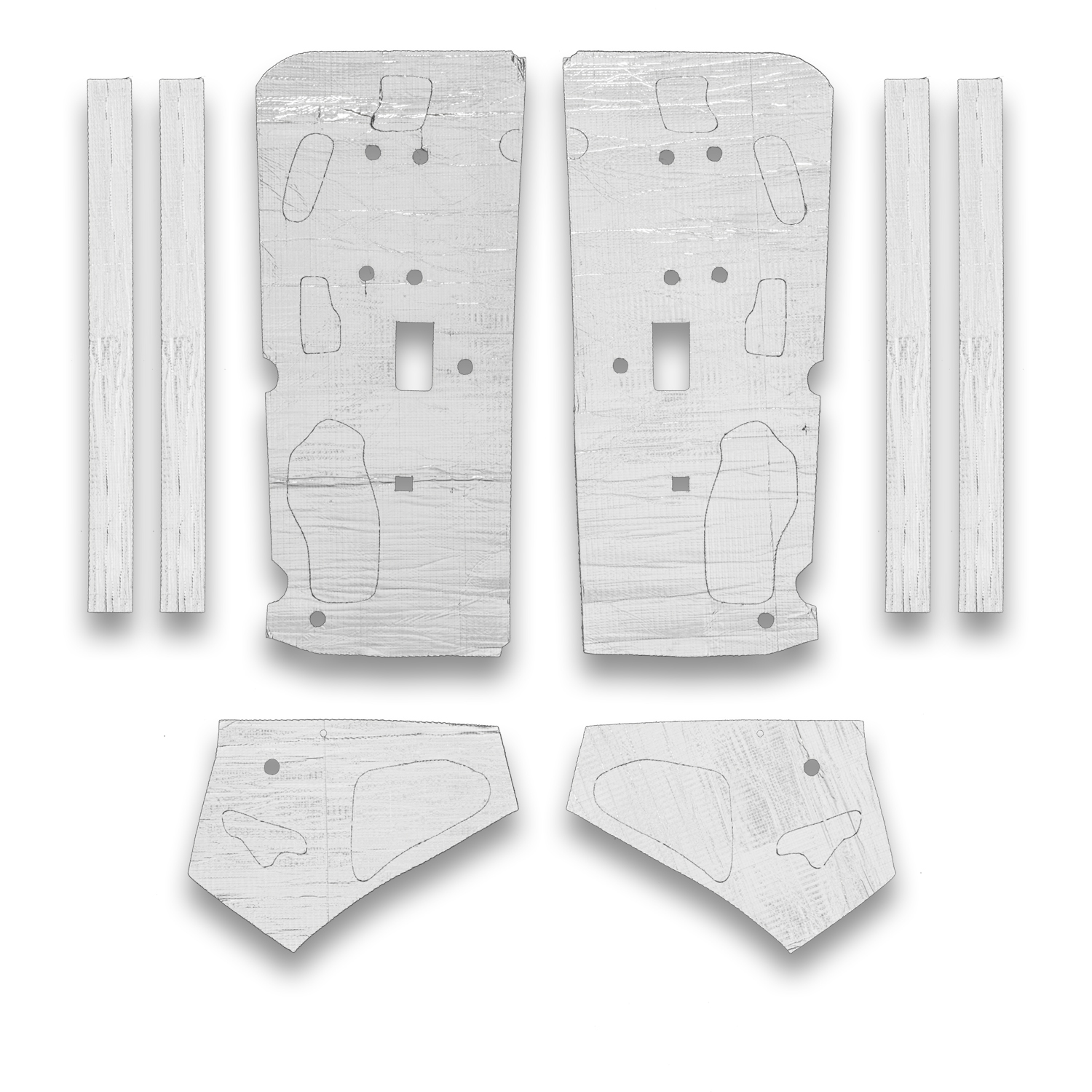 FLATLINE BARRIERS 71-73 Ford Mustang Coupe Door Insulation Kit TABZ6014