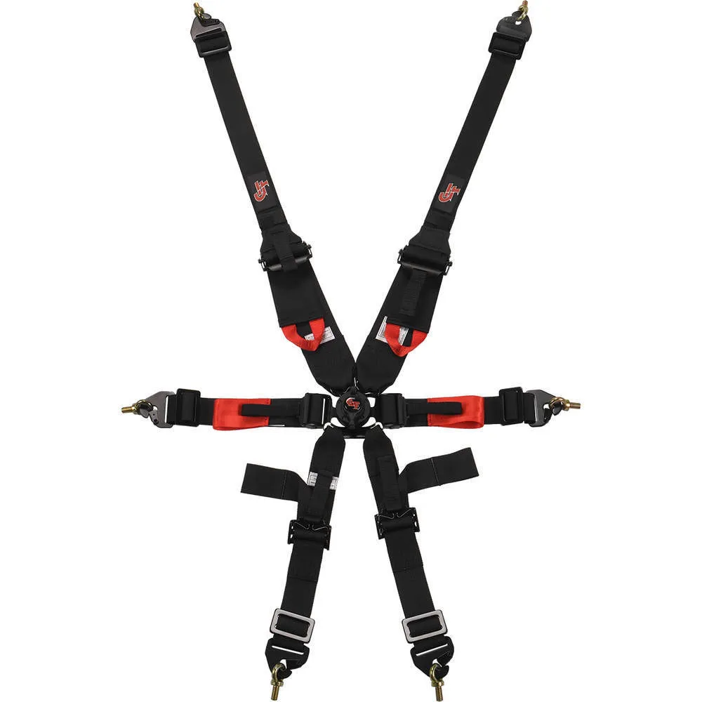 G-FORCE 6pt Harness Camlock Indiv Black Euro FIA 7623BK
