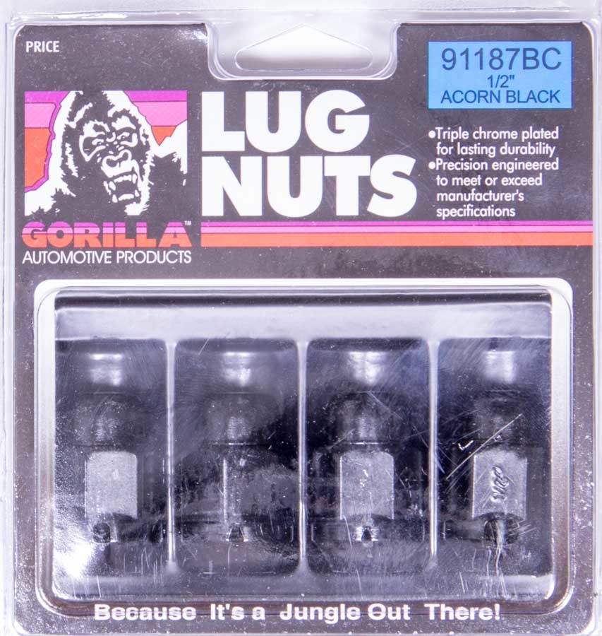 GORILLA 4 Lug Nuts 1/2in Acorn Bulge Seat 91187BC