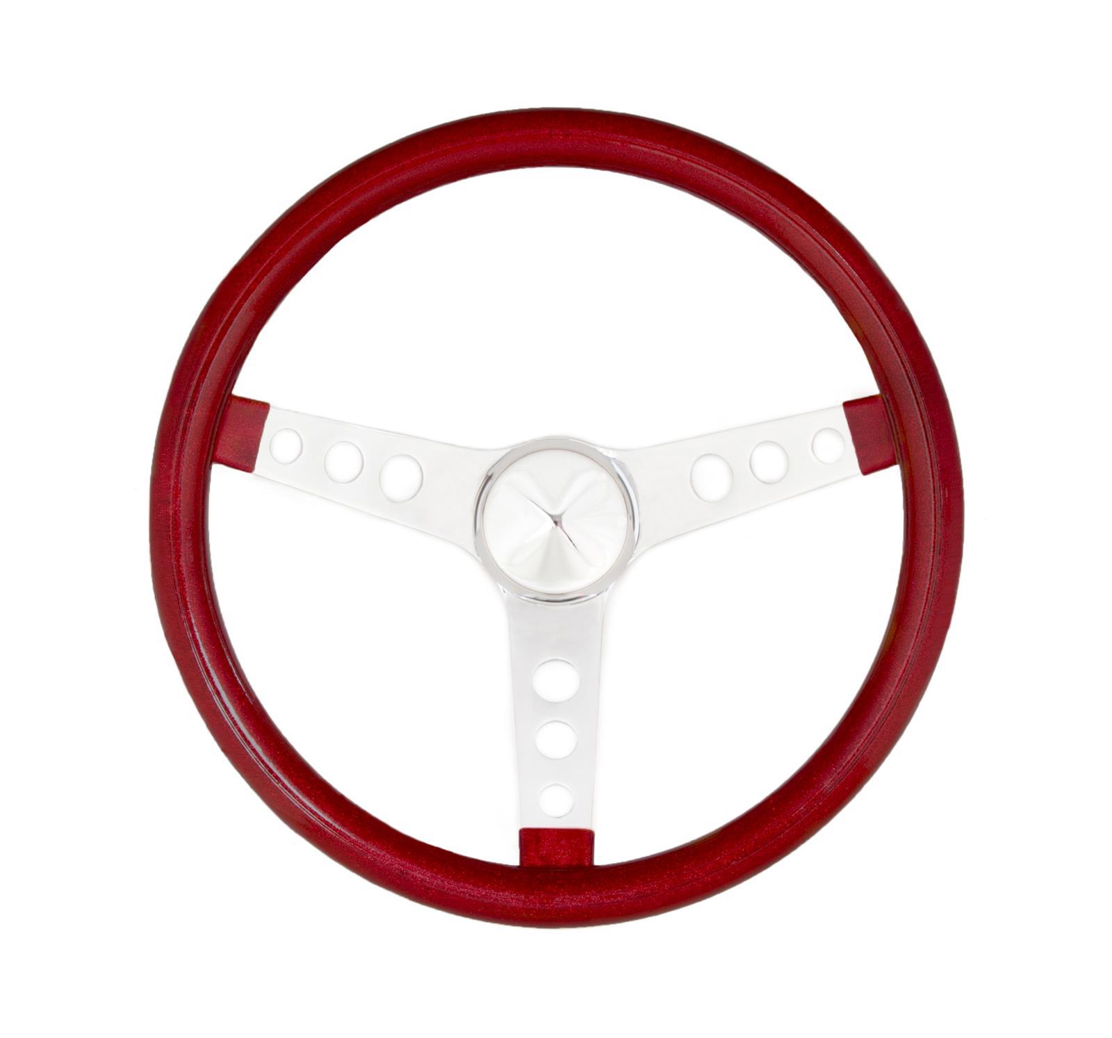 GRANT Steering Wheel Mtl Flake Red/Spoke Chrm 15 8465