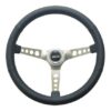 GT PERFORMANCE Steering Wheel Retro Leather Stainless Spokes 35-5445