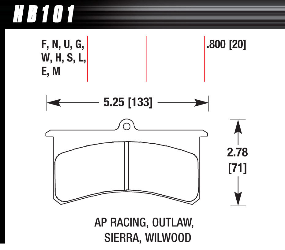 HAWK BRAKE Superlite/Xl DTC-70 HB101U.800