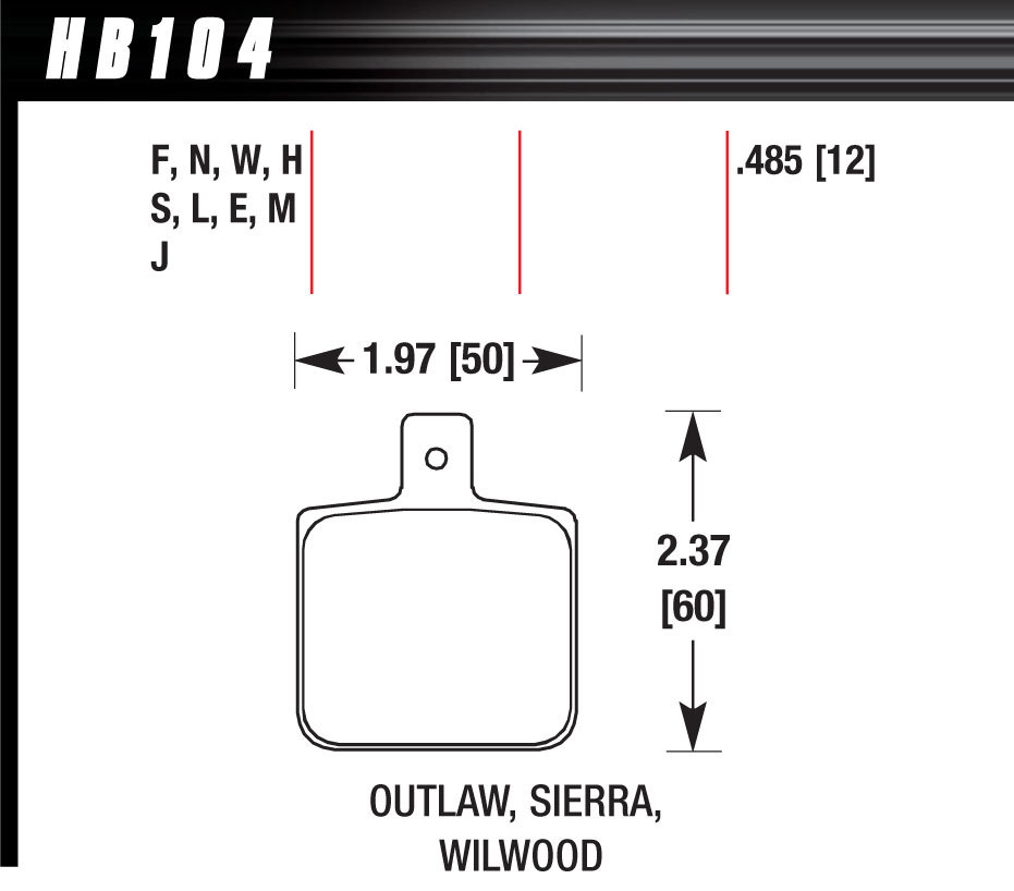 HAWK BRAKE DL Single/1000-Black HB104M.485