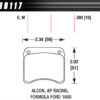 HAWK BRAKE BRAKE PAD AP RACING REAR CALIPER BLUE 9012 HB117E.380