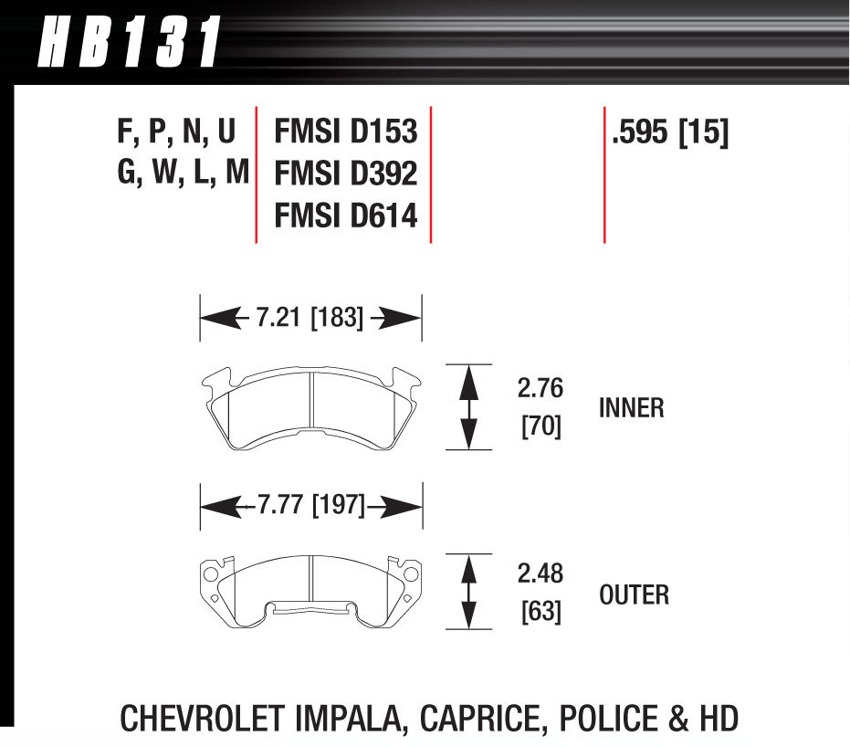 HAWK BRAKE Full Size GM Magnum DTC-70 HB131U.595