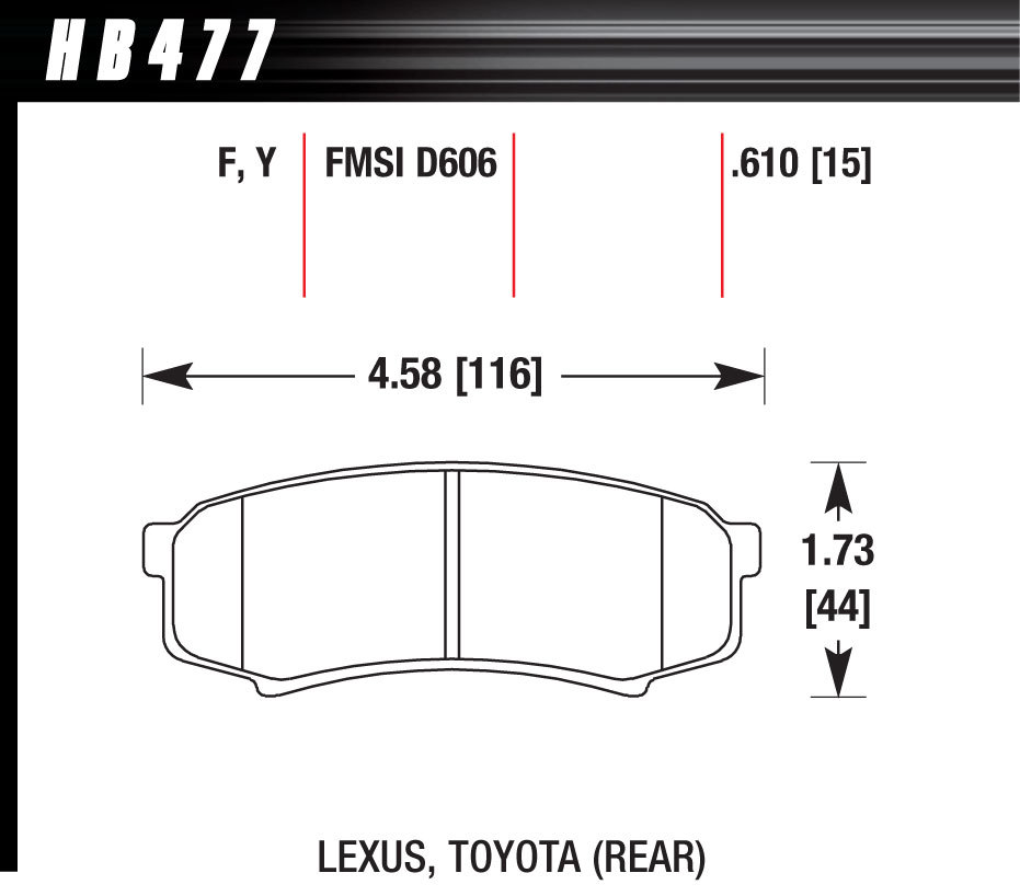 HAWK BRAKE Performance Street Brake Pads HPS Rear Toyota SUV HB477F.610