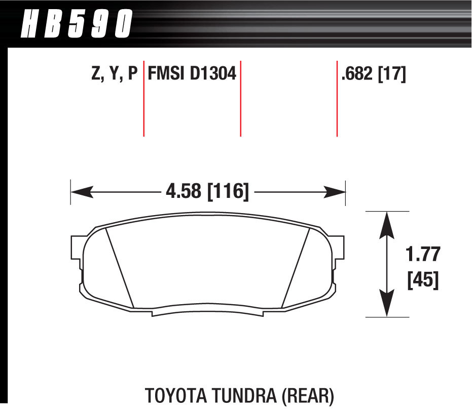 HAWK BRAKE Performance Street Brake Pads LTS (4) HB590Y.682
