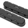 HOLLEY 2-Piece Cast Alm GM LS Valve Cover Set - Black 241-172