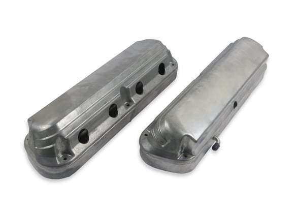 HOLLEY 2-Piece Alm Valve Cover Set GM LS Natural Finish 241-185