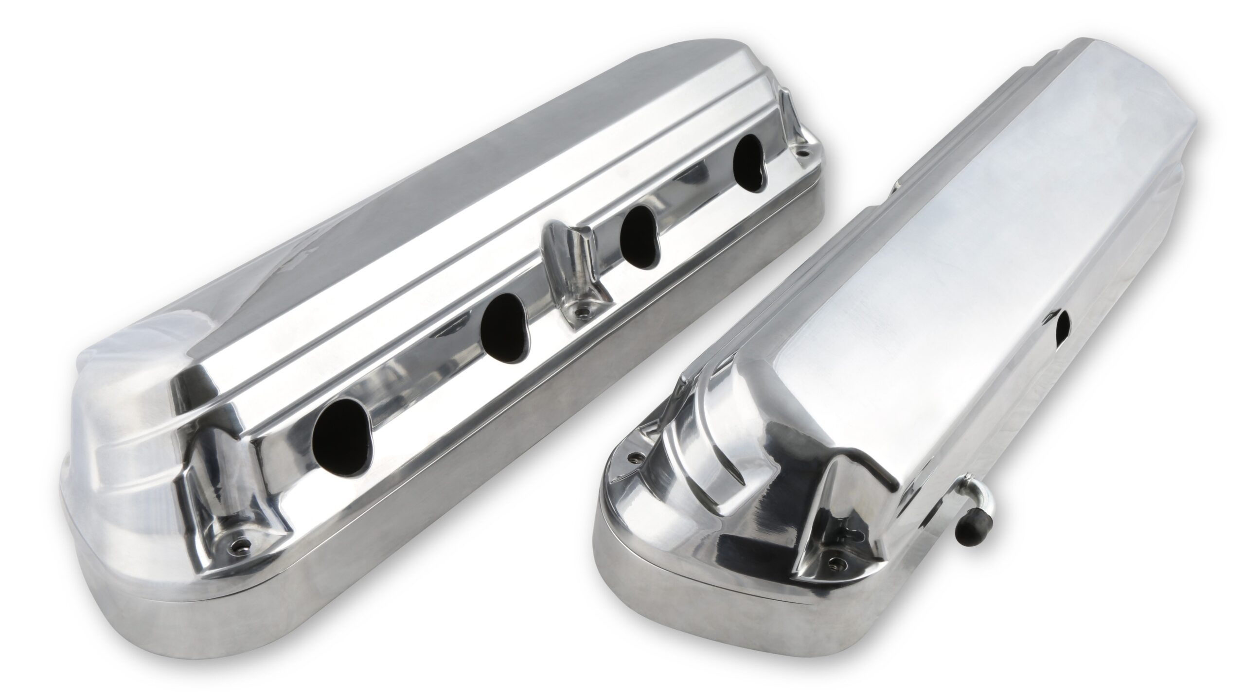 HOLLEY 2-Piece Alm Valve Cover Set GM LS Pol. Finish 241-186