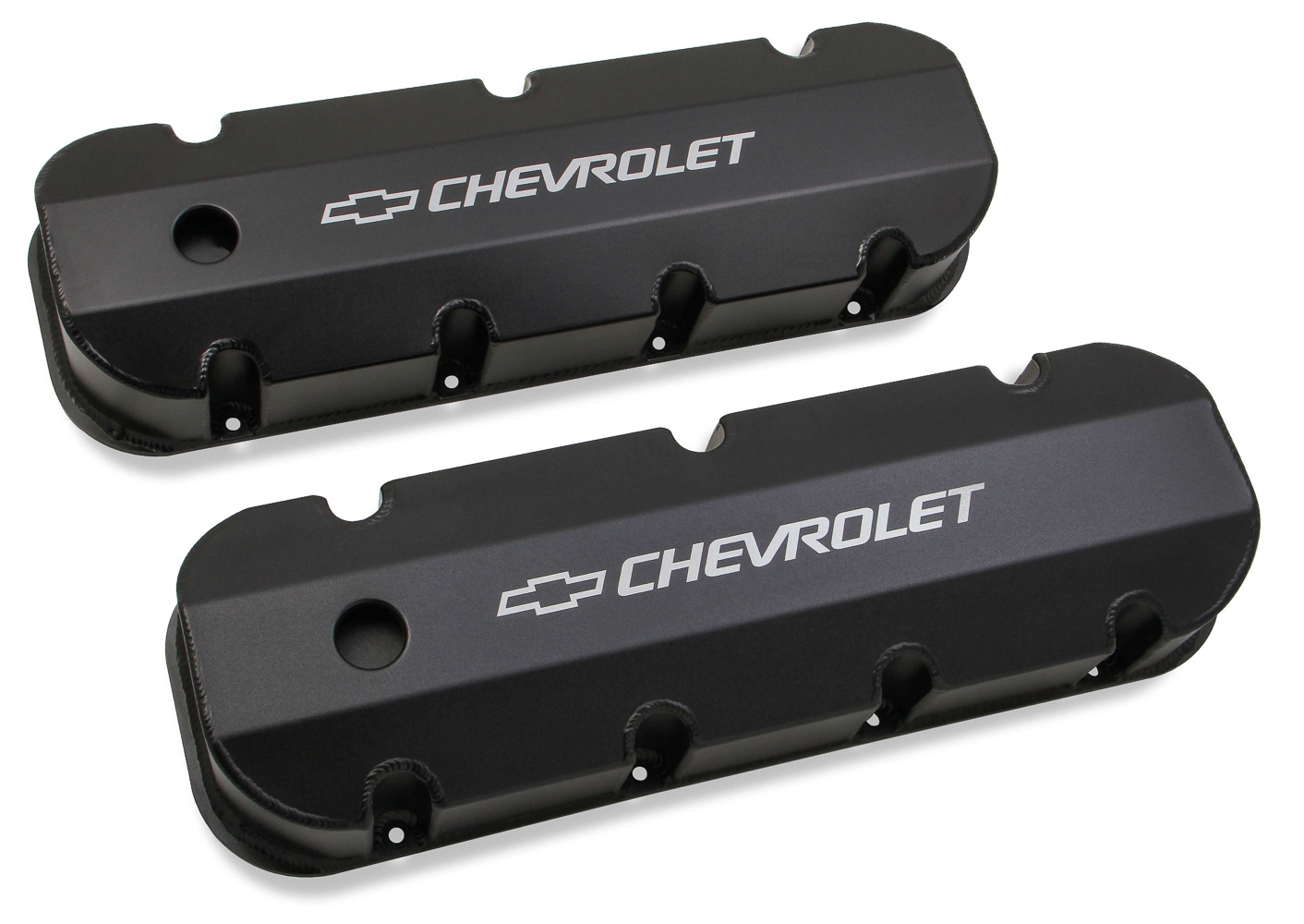 HOLLEY BBC Billet Rail Fab. Alm Valve Covers w/.125 Hole 241-281