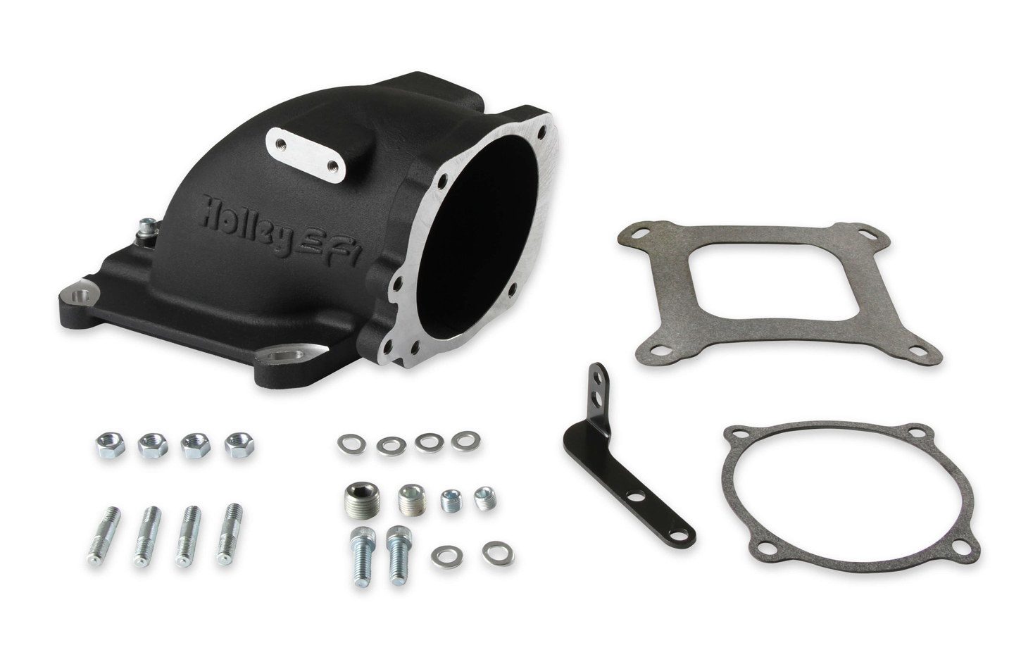 HOLLEY Intake Elbow 4150 Ford TB Flange - Black 300-240FBK