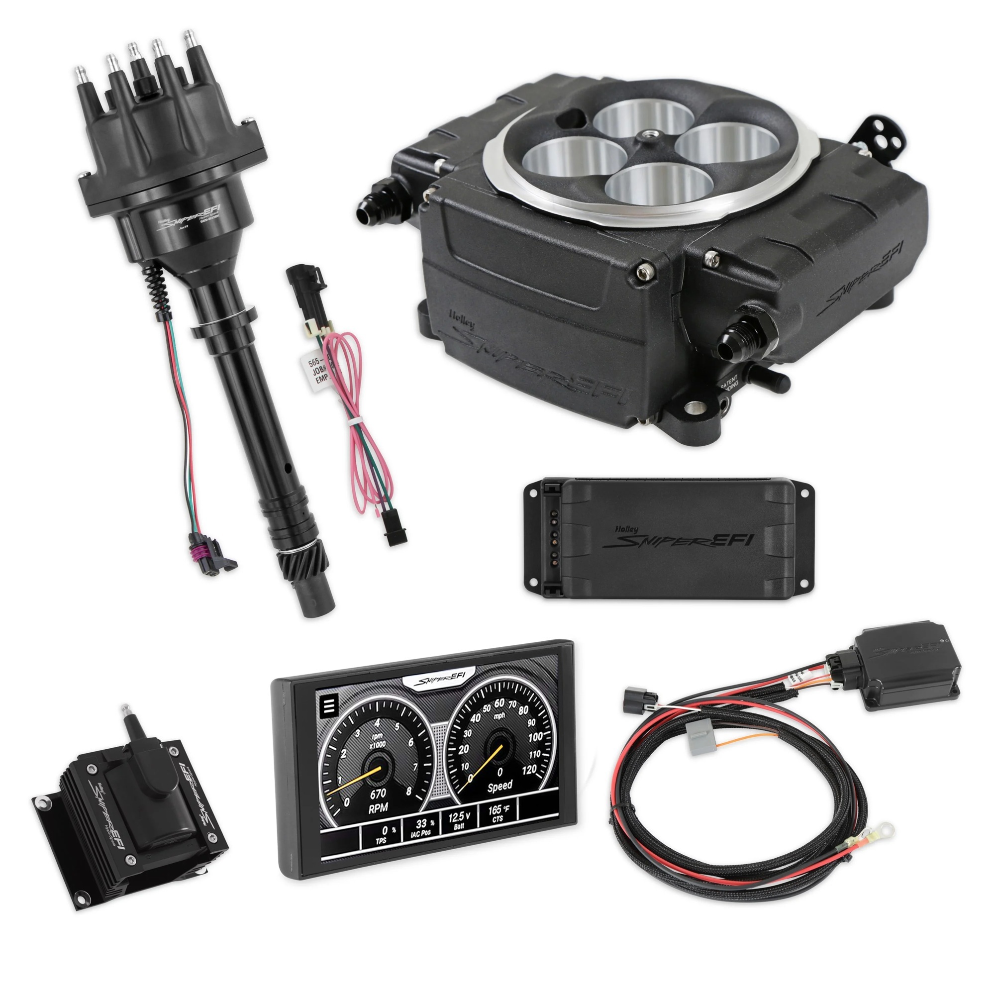HOLLEY Sniper 2 5in PDM Kit SBC Ignition Black 550-511-5PX-SBC