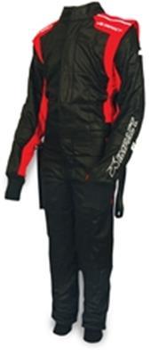 IMPACT RACING Suit D/L Mini Racer 1 pc X-Large Blk / Red 21410607