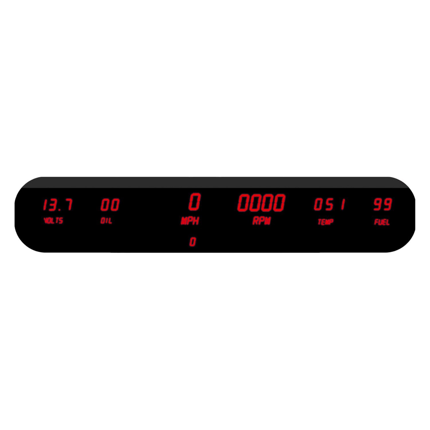 INTELLITRONIX LED Digital Six Gauge Panel Kit w/Red LED DP10002R