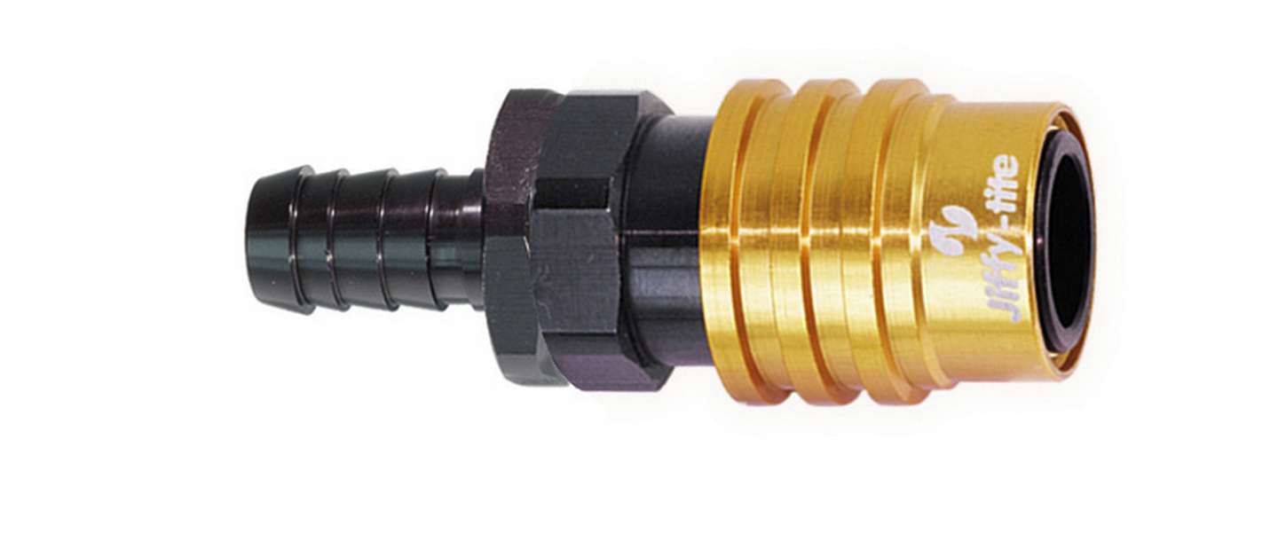 JIFFY-TITE Q/R #6 Str Male Socket w/Hose Barb-Valved 21506