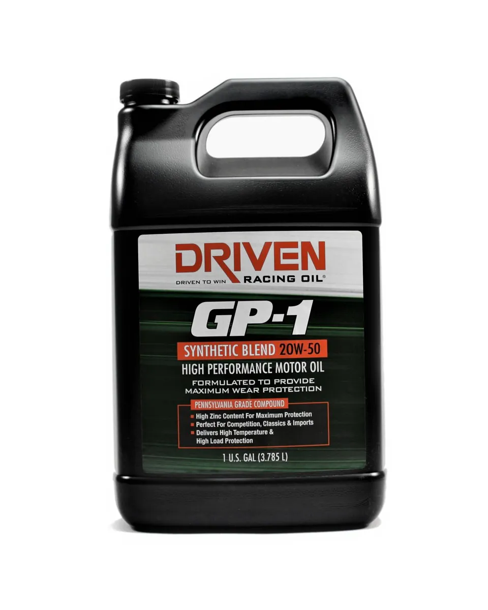 DRIVEN RACING OIL GP-1 Synthetic Blend 20w50 1 Gallon Jug 19508