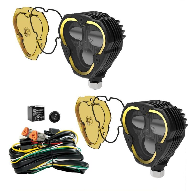 KC HiLiTES FLEX ERA 3 Dual Mode SAE Fog LED Light Pods - 2-Light Master Kit - Jeep JL/JT Sport Bumpers main image 1