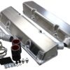 KEVKO OIL PANS & COMPONENTS SBC Fab Valve Cover Set Dual Crossover Breather VC208WO-5CO2