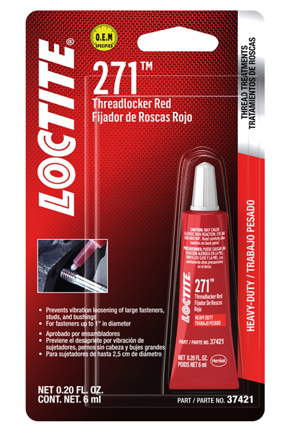 LOCTITE Threadlocker 271 HD Red 6ml/.20oz 487232