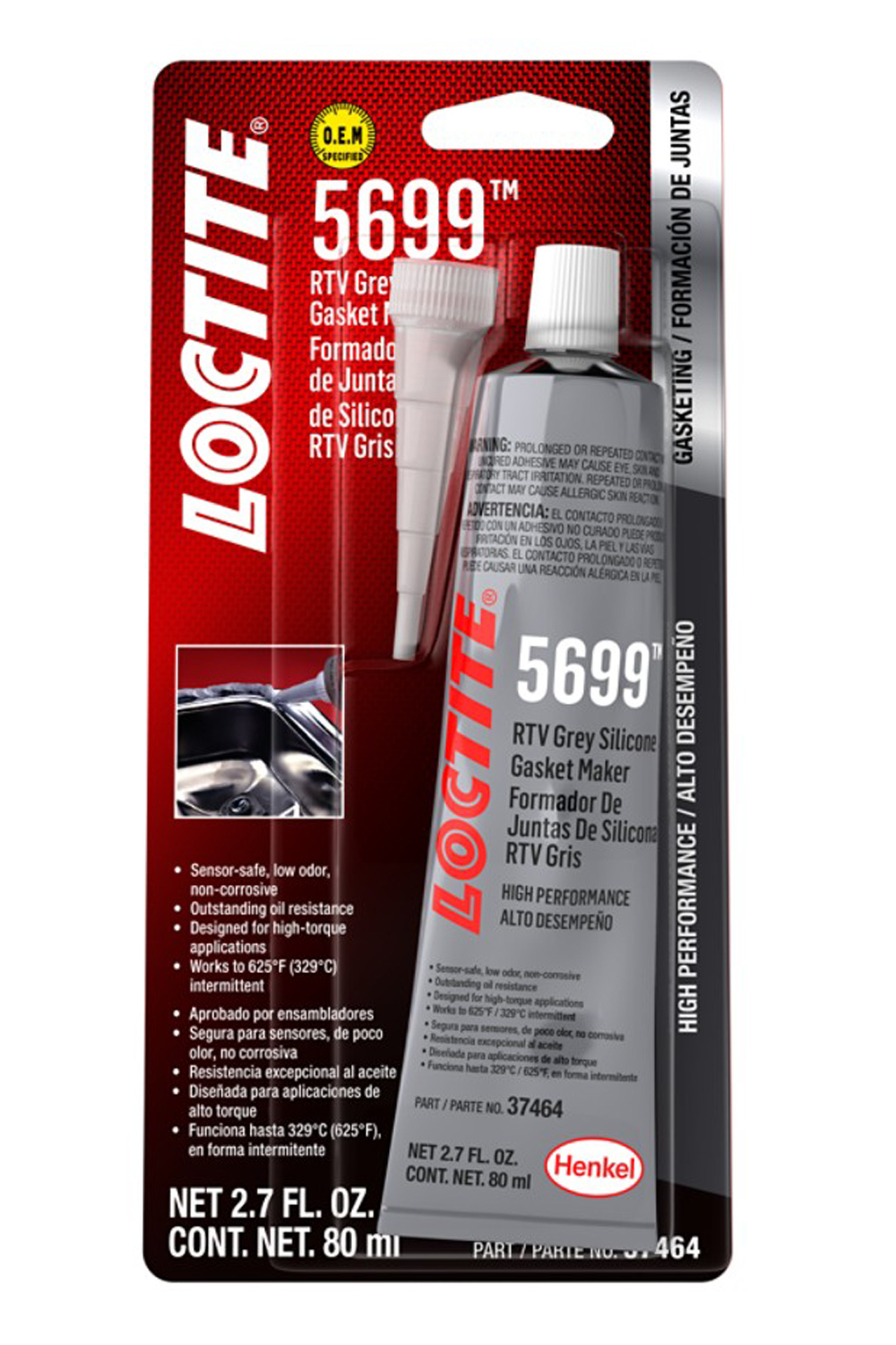LOCTITE RTV 5699 Grey Silicone 80ml/2.7oz 491982