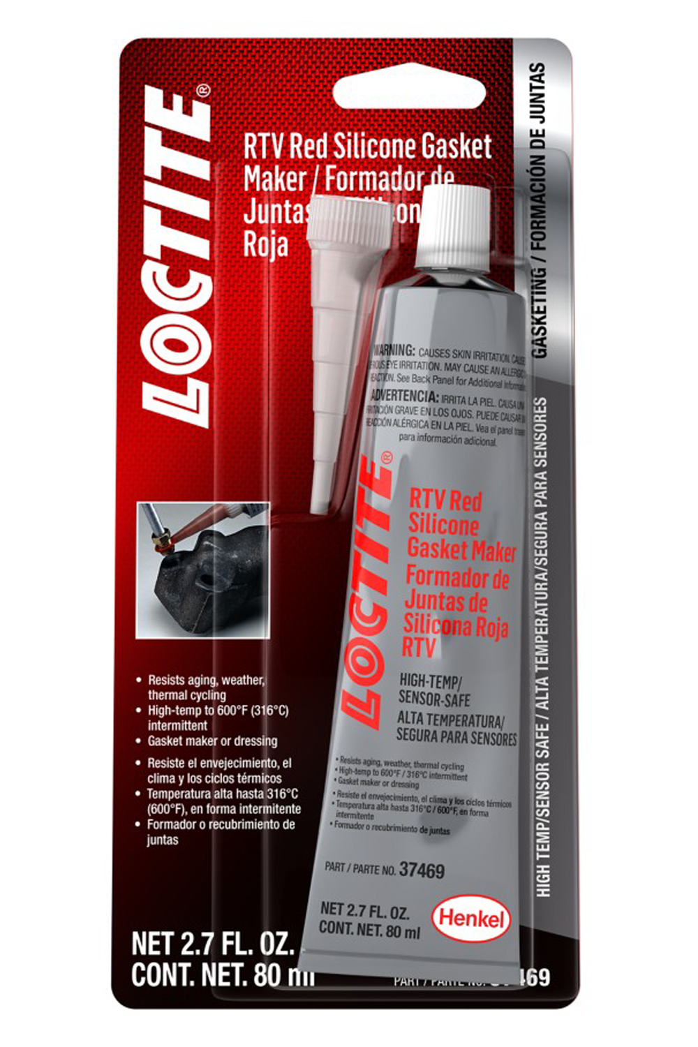 LOCTITE RTV Red Silicone Sensor Safe 80ml/2.7oz 492001