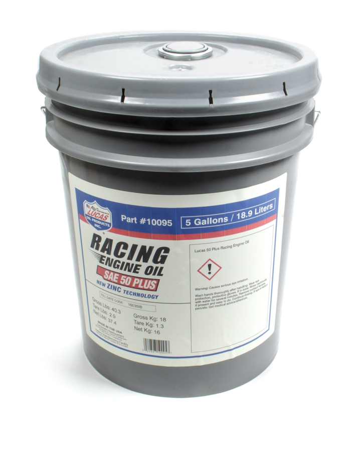 LUCAS OIL SAE 50 Plus Racing Motor 5 Gallon Pail 10095