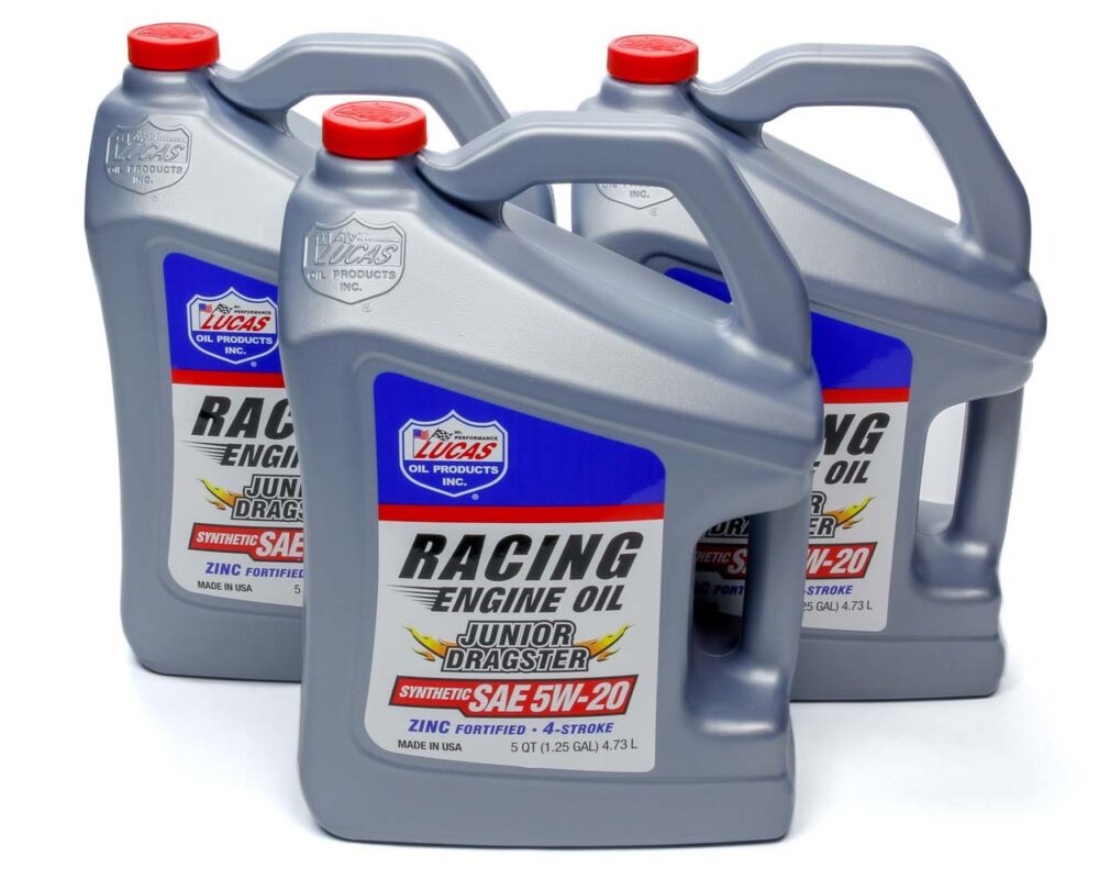 Jr1 Racing Oil LUCAS OIL Jr. Dragster-Karting Oil 5w20 Case 3 x 5 Qt Jug 10471