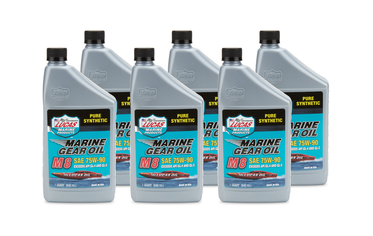 LUCAS OIL Marine Gear Oil M8 Case 6 x 1 Quart 10652