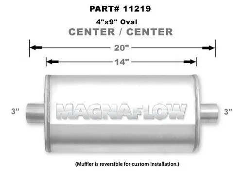 MAGNAFLOW PERF EXHAUST Stainless Muffler 3in Center In/Out 11219