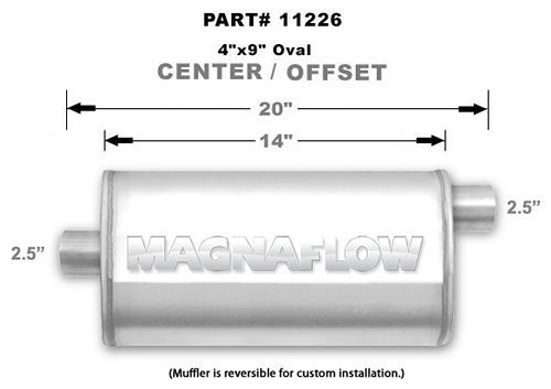 MAGNAFLOW PERF EXHAUST Stainless Muffler 2.5in Offset In/Center Out 11226