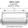 MAGNAFLOW PERF EXHAUST Stainless Muffler 2.5in Inlet Offset/Dual 2.25in 12266