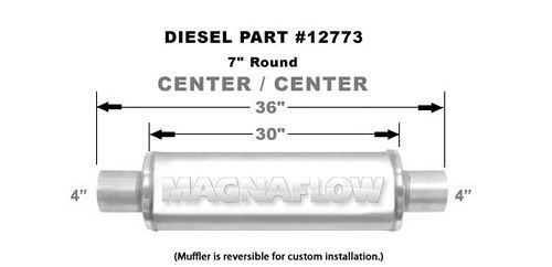 MAGNAFLOW PERF EXHAUST Muffler Stainless 4in Center In/Out 12773