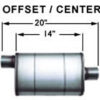 MAGNAFLOW PERF EXHAUST Stainless Muffler 3in Center In / Offset Out 13219