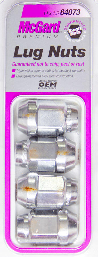 MCGARD Lug Nuts M14x1.5 4 Pack Chrome Bulge Seat 64073