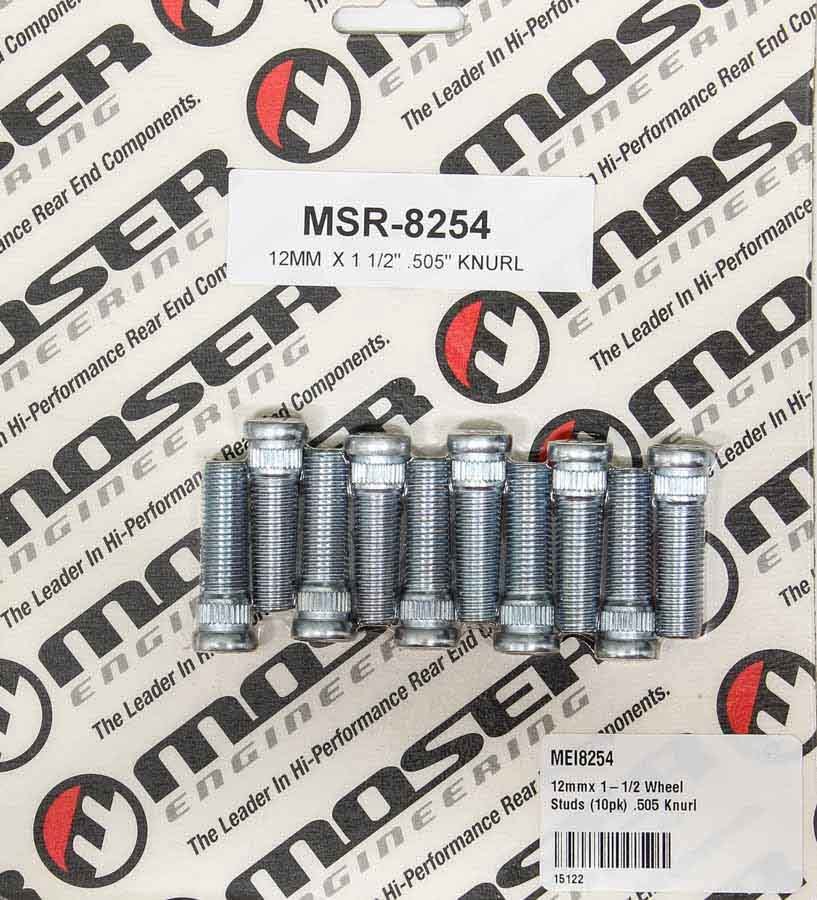 MOSER ENGINEERING 12mmx 1-1/2 Wheel Studs (10pk) .505 Knurl 8254