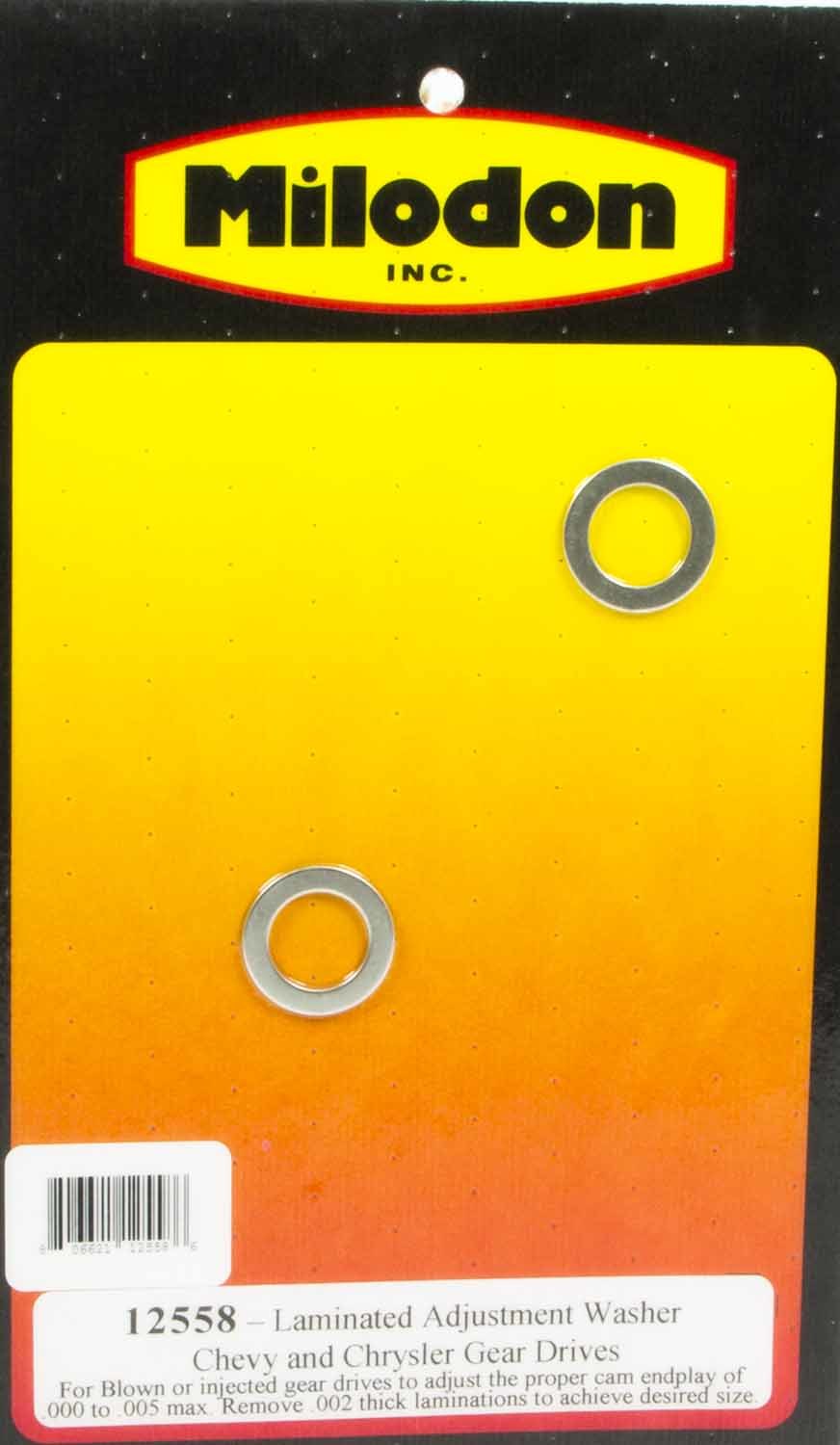 MILODON Laminated Shim Washers (2) Gear Drive Parts 12558