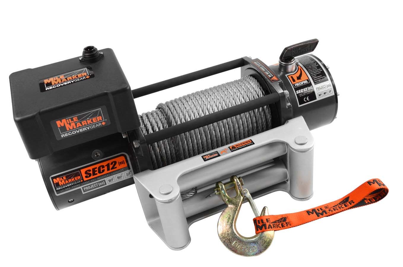 MILE MARKER 12000lb Winch w/Roller Fairlead & 12' Remote 76-50251BW